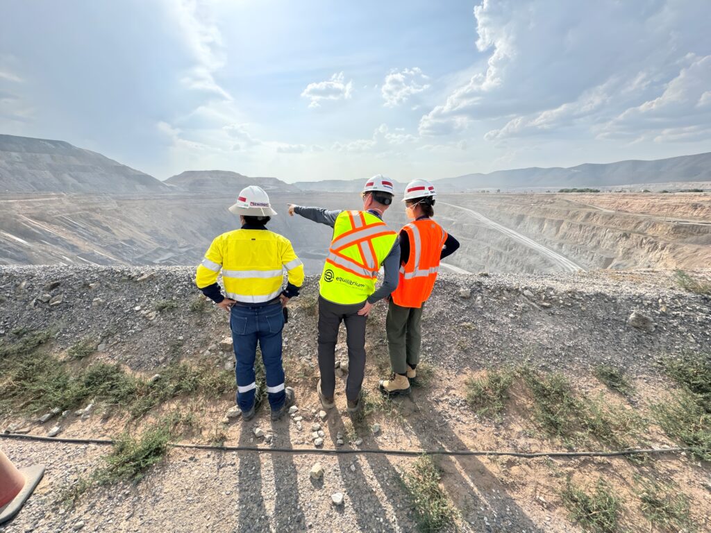 Three engineers at a mine site